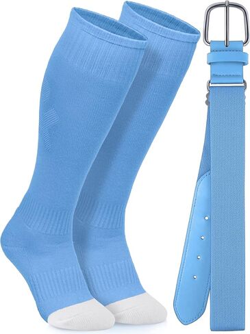 Baseball Socks and Belt Combo Youth Boys Softball Football Socks and Elastic Baseball Belts for Boys Girls in Saudi Arabia