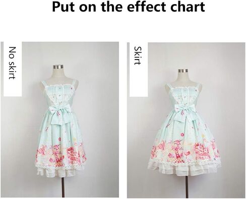 Women Girls Cosplay Short Petticoat Floral Lace 2 Hoop Underskirt White, 47cm in Saudi Arabia