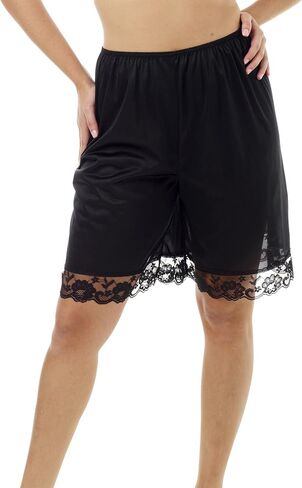 Underworks USA Pettipants Nylon Culotte Slip Bloomers Split Skirt 9-inch Inseam 6-Pack in Kuwait