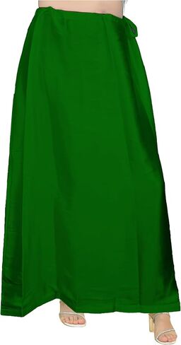 Women's Satin Silk Full Petticoat Saree Underskirt Inskirt Adjustable Drawstring Waist Solid Color in Saudi Arabia