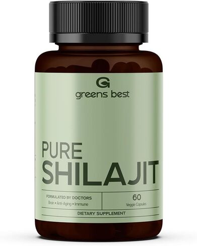 GREEN'S BEST Pure Himalayan Shilajit Capsules – Organic Fulvic Acid Supplement for Energy & Immune Support – Boosts Stamina & Brain Health – Vegan, No Additives in Saudi Arabia