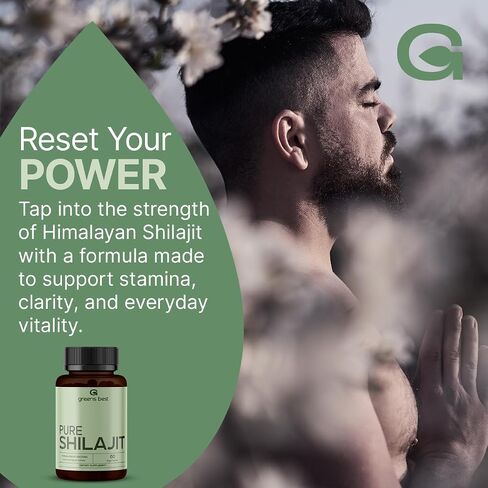 GREEN'S BEST Pure Himalayan Shilajit Capsules – Organic Fulvic Acid Supplement for Energy & Immune Support – Boosts Stamina & Brain Health – Vegan, No Additives in Saudi Arabia