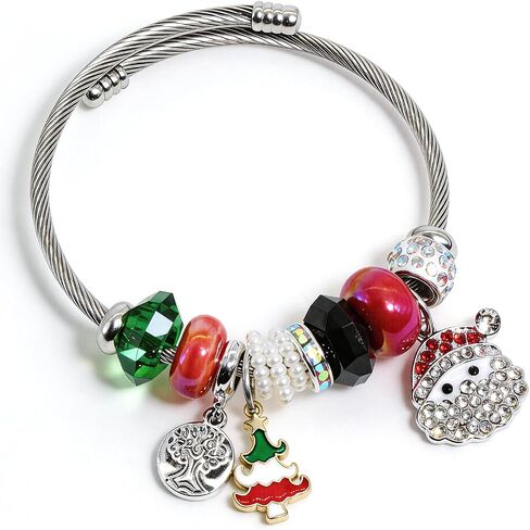 Charm Bracelets for Womens,Exquisite Cute Cartoon Friendship Silver Bracelets Stainless Steel Bangle, Womens Jewelry Suitable for Holiday Gifts and Birthday Gifts in Saudi Arabia