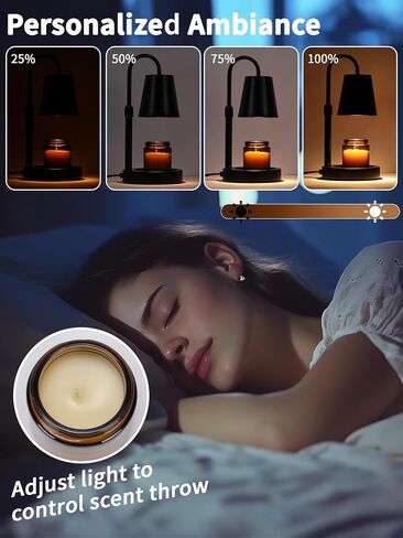 Candle Warmer Lamp with Timer, Adjustable Electric Wax Melter for Scented Jar Candles, Home Decor Gifts, Black in Saudi Arabia