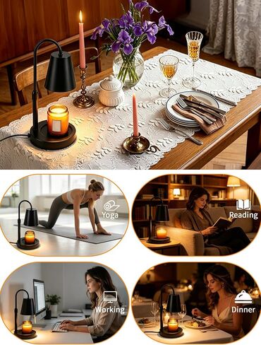 Candle Warmer Lamp with Timer, Adjustable Electric Wax Melter for Scented Jar Candles, Home Decor Gifts, Black in Saudi Arabia