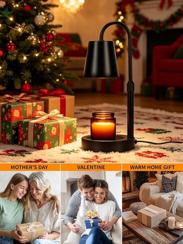 Candle Warmer Lamp with Timer, Adjustable Electric Wax Melter for Scented Jar Candles, Home Decor Gifts, Black in Saudi Arabia