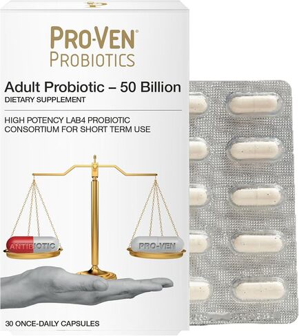 Pro-Ven Daily Probiotics for Women & Men | 50 Billion CFU | Digestive & Immune Support | High Strength Acidophilus Probiotic | 30 Capsules | Vegetarian, Gluten & Lactose Free in Saudi Arabia