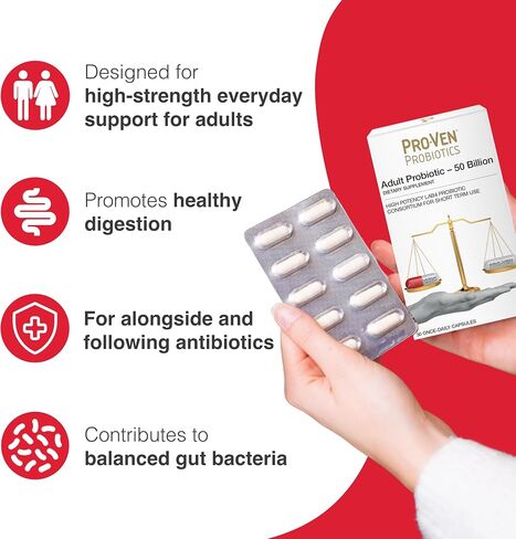 Pro-Ven Daily Probiotics for Women & Men | 50 Billion CFU | Digestive & Immune Support | High Strength Acidophilus Probiotic | 30 Capsules | Vegetarian, Gluten & Lactose Free in Saudi Arabia
