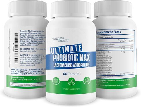 Ultimate Probiotic Max Lactobacillus Acidophilus - Our Best Lactobacillus Acidophilus Probiotic Blend - Gut Bacteria Probiotics for Digestive Health - Healthy Gut Restore Probiotics 40 Billion Cfu in Saudi Arabia