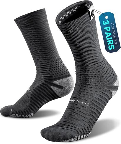 Rahhint Coolmax Quick Dry Anti Blister Compression Running Socks, Anti Slip Cushion Anti Pilling 3 Pairs for Marathon Hiking in Kuwait