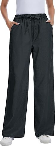 Women Wide Leg Jeans Lightweight Soft Baggy Drawstring Denim Pants Pull On Straight Leg Casual Summer Trousers in Kuwait