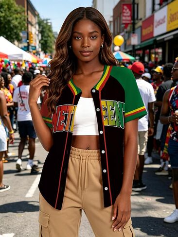 Juneteenth Shirts Women 1865 Celebrate Black Freedom Jersey Black Independence Day African American Button Down Tee Top in Kuwait
