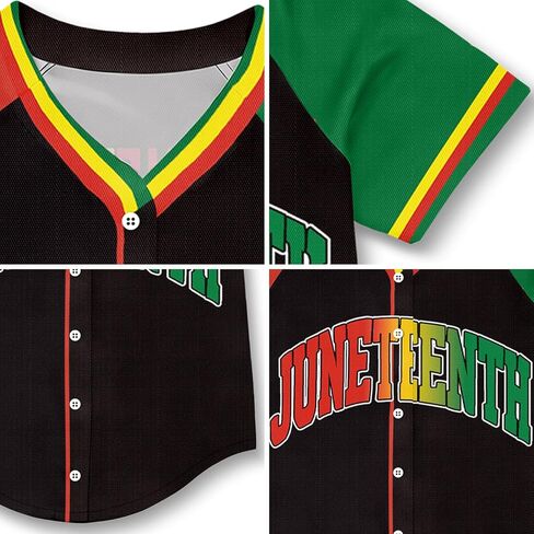 Juneteenth Shirts Women 1865 Celebrate Black Freedom Jersey Black Independence Day African American Button Down Tee Top in Kuwait