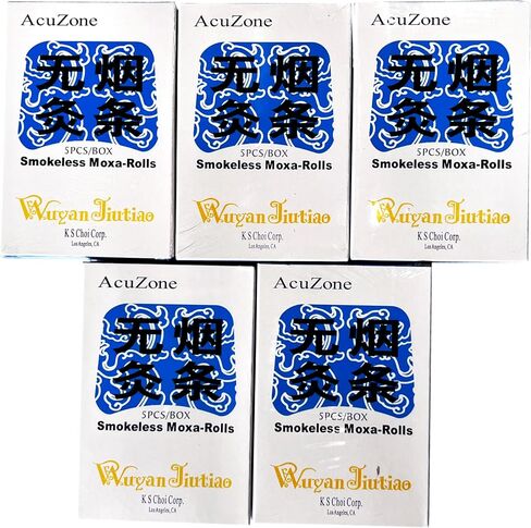 Acuzone Smokeless Moxa Rolls (5 Rolls/Box) - 5 Bundle Pack (Total 25 Rolls) in Saudi Arabia
