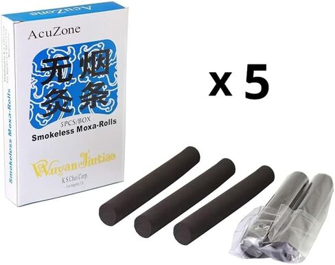 Acuzone Smokeless Moxa Rolls (5 Rolls/Box) - 5 Bundle Pack (Total 25 Rolls) in Saudi Arabia