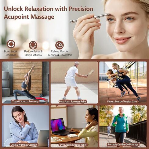 304 Stainless Steel Acupuncture Pen, Pain Relief for Face & Body Acupoint Massage. | Ergonomic Grip, Ideal for Deep Tissue Massage, Works with Ice Compress. Perfect Gift for Her. in Kuwait