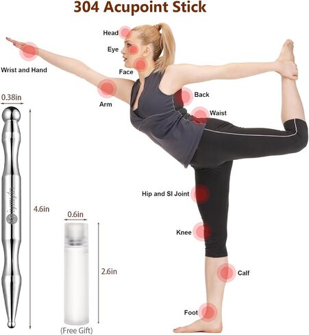 304 Stainless Steel Acupuncture Pen, Pain Relief for Face & Body Acupoint Massage. | Ergonomic Grip, Ideal for Deep Tissue Massage, Works with Ice Compress. Perfect Gift for Her. in Kuwait