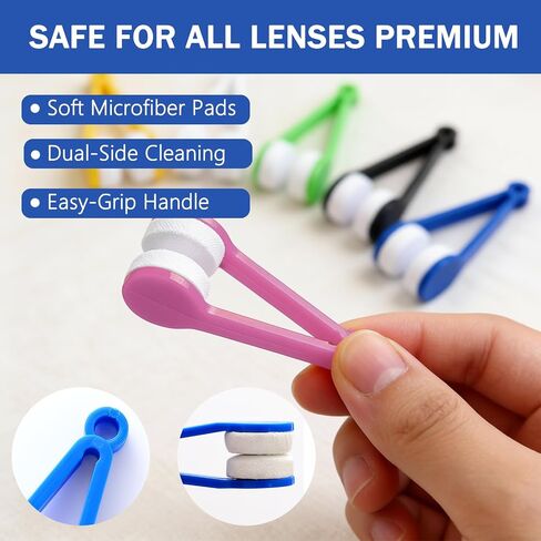 60 Pack Mini Eyeglass Cleaner Tool, Portable Sunglasses Spectacles Cleaning Tool, Soft Microfiber Cleaning Clip for Glasses, 6 Colors (Blue, Green, Black, White, Red, Yellow, 10 per Color)|by Cotkkstt in Saudi Arabia
