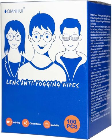 100PCS Anti-Fog Glass Wipes Disposable Long-Lasting Streak-Free Lens Cloths for Glasses Sunglasses Camera Lenses, 100PCS in Saudi Arabia