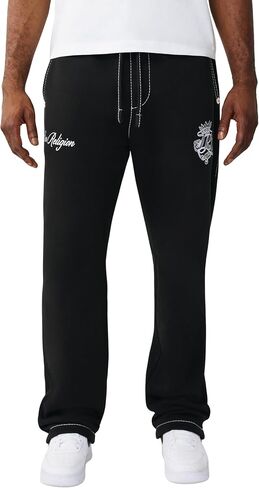 True Religion Men’s Big T Sweat Pant – Drawstring Waist, Contrast Big T Stitching in Kuwait