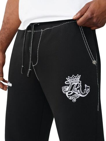 True Religion Men’s Big T Sweat Pant – Drawstring Waist, Contrast Big T Stitching in Kuwait