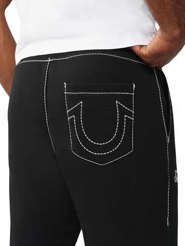 True Religion Men’s Big T Sweat Pant – Drawstring Waist, Contrast Big T Stitching in Kuwait