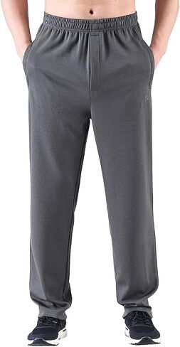 Men's Classic Zipper Fly Drawstring-Waist Jogger Pants Sweatpants with Zipper Pockets in Saudi Arabia