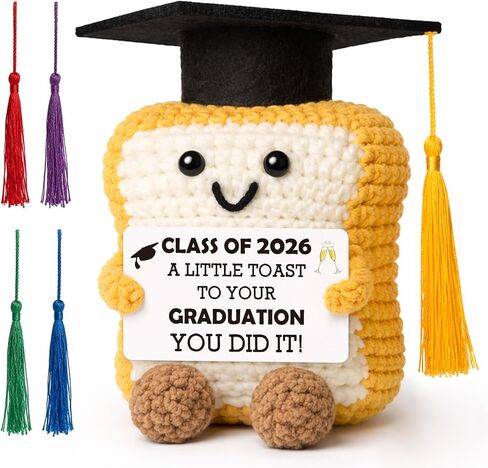 2026 Graduation Gift for Her Him, Graduation Decorations Gifts for Graduates Collage High School Phd Master Degree, Class of 2026 You Did It, Funny Handmade Crochet Toast With Cap Graduates Card in Saudi Arabia