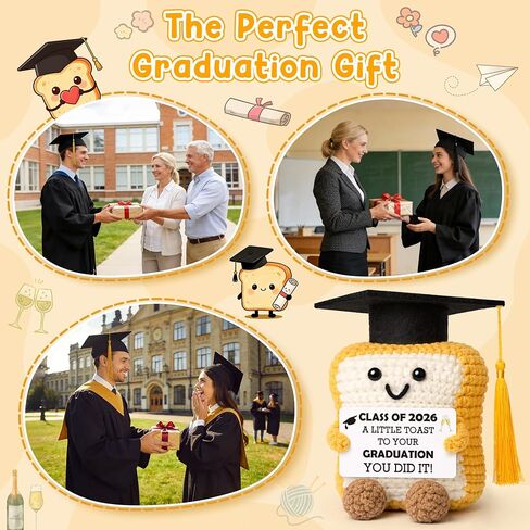 2026 Graduation Gift for Her Him, Graduation Decorations Gifts for Graduates Collage High School Phd Master Degree, Class of 2026 You Did It, Funny Handmade Crochet Toast With Cap Graduates Card in Saudi Arabia