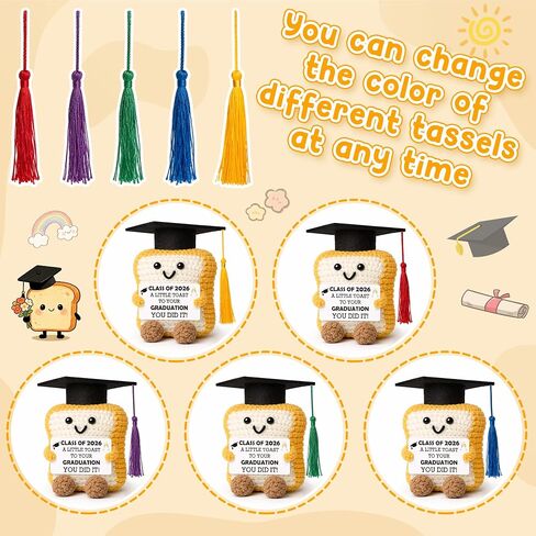 2026 Graduation Gift for Her Him, Graduation Decorations Gifts for Graduates Collage High School Phd Master Degree, Class of 2026 You Did It, Funny Handmade Crochet Toast With Cap Graduates Card in Saudi Arabia