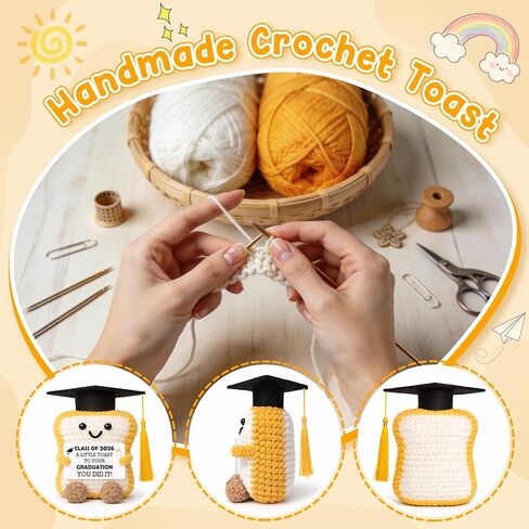 2026 Graduation Gift for Her Him, Graduation Decorations Gifts for Graduates Collage High School Phd Master Degree, Class of 2026 You Did It, Funny Handmade Crochet Toast With Cap Graduates Card in Saudi Arabia