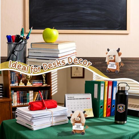 Teacher Appreciation Gift for Women Men - Handmade Highland Cow Classroom Decor – - Funny Thank You Keepsake for Easter End of Year Back to School Graduaiton Valentine's Day Nurse Week in Saudi Arabia