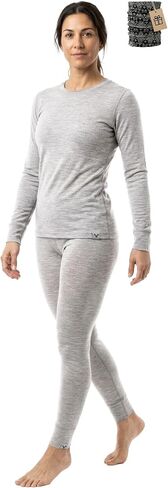 MERINNOVATION Merino Wool Base Layer Set for Women Size L 100% Merino Wool Thermal Underwear Sets Lite - Midweight Top, Bottom in Saudi Arabia