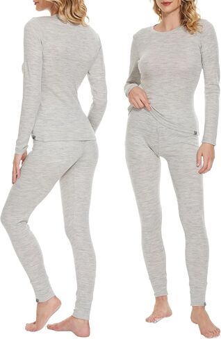 MERINNOVATION Merino Wool Base Layer Set for Women Size L 100% Merino Wool Thermal Underwear Sets Lite - Midweight Top, Bottom in Saudi Arabia
