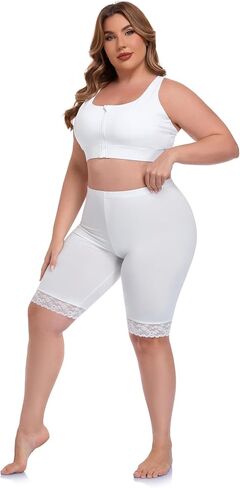 سراويل قصيرة مقاس كبير تحت الفساتين للنساء ملابس داخلية مضادة للغضب سراويل قصيرة منتصف الفخذ سراويل داخلية من الدانتيل تحت السراويل in Kuwait