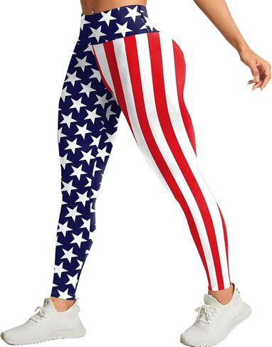 YaNuts High Waisted Leggings for Women,American Flag Workout Leggings for Women Soft Running Pants in Saudi Arabia