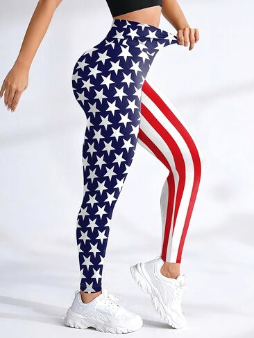 YaNuts High Waisted Leggings for Women,American Flag Workout Leggings for Women Soft Running Pants in Saudi Arabia