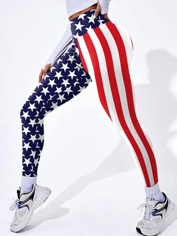 YaNuts High Waisted Leggings for Women,American Flag Workout Leggings for Women Soft Running Pants in Saudi Arabia