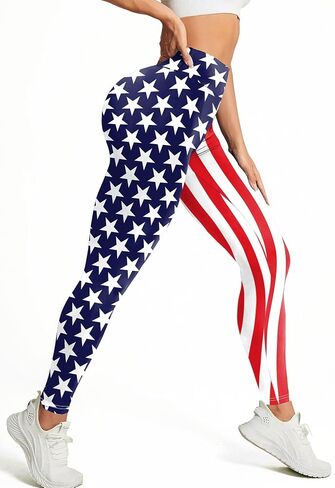 YaNuts High Waisted Leggings for Women,American Flag Workout Leggings for Women Soft Running Pants in Saudi Arabia
