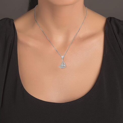 Claddagh Gold Maritime Sail Boat NauticalCharm Pendant Necklace Fine Real Solid 925 Sterling Silver in Kuwait