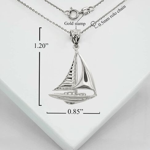 Claddagh Gold Maritime Sail Boat NauticalCharm Pendant Necklace Fine Real Solid 925 Sterling Silver in Kuwait