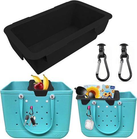 Upgraded Snack Topper Tray for Bogg Bag, Lightweight Organizer Accessories, Fits Large/Medium (Baby) / Small (Bitty) Bogg Bags, with 2 Multifunctional Insert Carabiners, White in Saudi Arabia