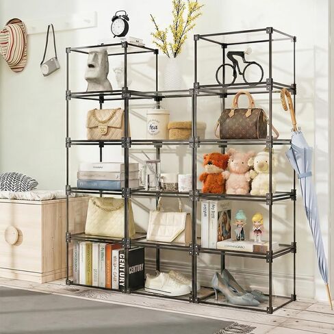 Clear Acrylic Purse Organizer with Aluminum Alloy Frame, Handbag Display Case with Magnetic Door, Stackable Closet Storage Boxes for Purses, Books, Cosmetics & Collectibles (4Pack) in Saudi Arabia