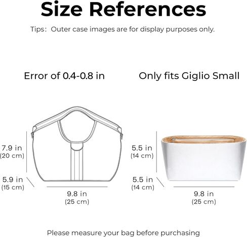 Tote Bag Organizer Insert for Gucci Giglio Small Tote Bag,Custom Fit Inside Premium Lightweight Water Resistant Purse Insert with Zipper (Vanile) in Saudi Arabia