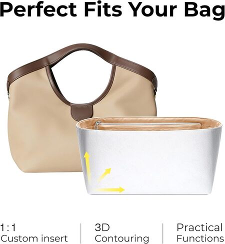 Tote Bag Organizer Insert for Gucci Giglio Small Tote Bag,Custom Fit Inside Premium Lightweight Water Resistant Purse Insert with Zipper (Vanile) in Saudi Arabia