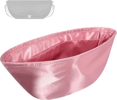 Divitize Luxe Silk Purse Organizer compatible with Celine Halfmoon Soft Triomphe Bag Insert — Perfect Fit, 1:1 Tapered Shape, +24 Colors, Premium Quality (Brown, for Halfmoon Soft Triomphe) in Saudi Arabia