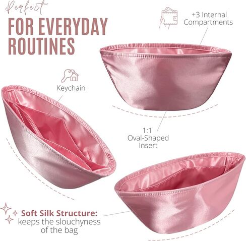 Divitize Luxe Silk Purse Organizer compatible with Celine Halfmoon Soft Triomphe Bag Insert — Perfect Fit, 1:1 Tapered Shape, +24 Colors, Premium Quality (Brown, for Halfmoon Soft Triomphe) in Saudi Arabia