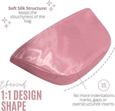 Divitize Luxe Silk Purse Organizer compatible with Celine Halfmoon Soft Triomphe Bag Insert — Perfect Fit, 1:1 Tapered Shape, +24 Colors, Premium Quality (Brown, for Halfmoon Soft Triomphe) in Saudi Arabia