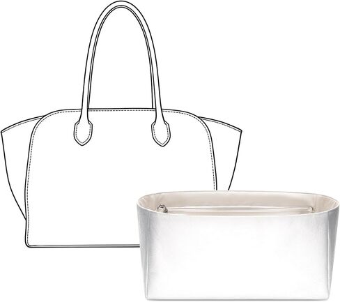 Purse Organizer Insert for The Row Marlo 17 Tote, Custom Fit Inside Premium Lightweight Water Resistant Handbag Insert with Zipper (Craie) in Saudi Arabia