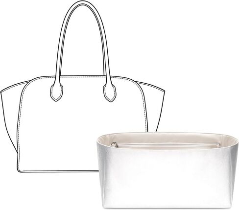 Purse Organizer Insert for The Row Marlo 17 Tote, Custom Fit Inside Premium Lightweight Water Resistant Handbag Insert with Zipper (Craie) in Saudi Arabia